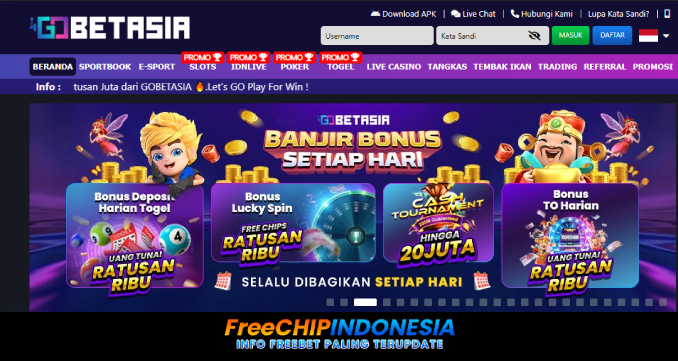GOBETASIA Freechip Indonesia Rp 10.000 Tanpa Deposit