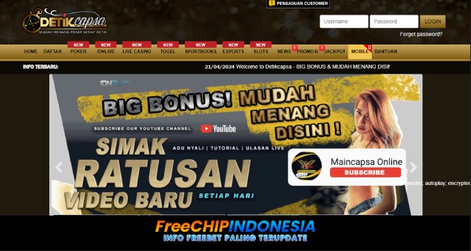 Detikcapsa Freechip Indonesia Rp 10.000 Tanpa Deposit