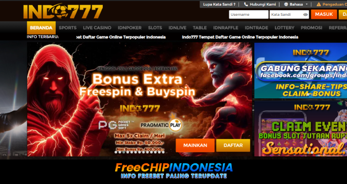 Indo777 Freechip Indonesia Rp 10.000 Tanpa Deposit